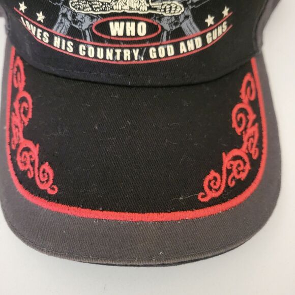 Men's Straight Shooter Adjustable Black Hat - Picture 7 of 7